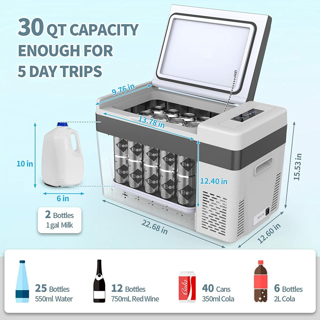 BougeRV-Portable-Car Freezer-12v-capacity