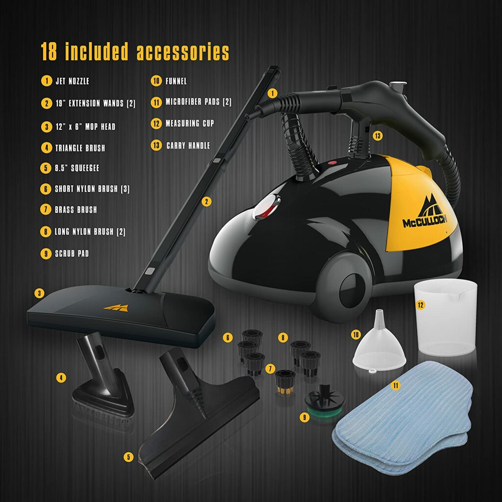 McCulloch-MC1275-Heavy-Duty Steam-Cleaner-features